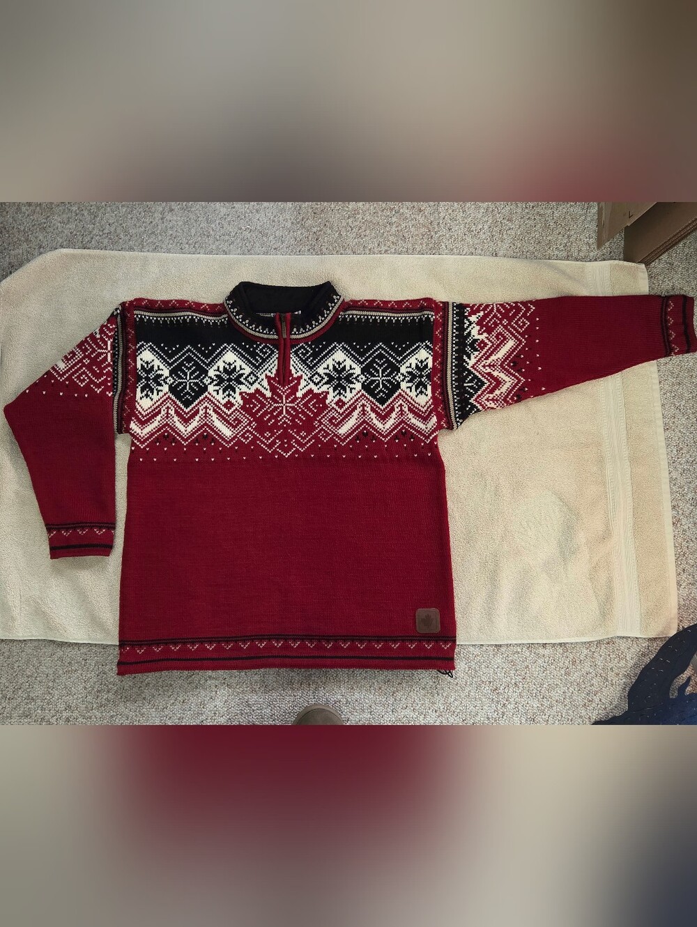 Dale of Norway Red, Black & White Nordic Wool Sweater